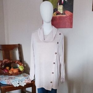 Kathy Ireland Lt. Pink Cowl Neck Sweater